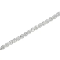.925 Sterling Silver 2 cttw Miracle Plate Set Diamond Spiral Link Bracelet -7"