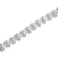 Sterling Silver rose-cut Diamond X-Link Bracelet