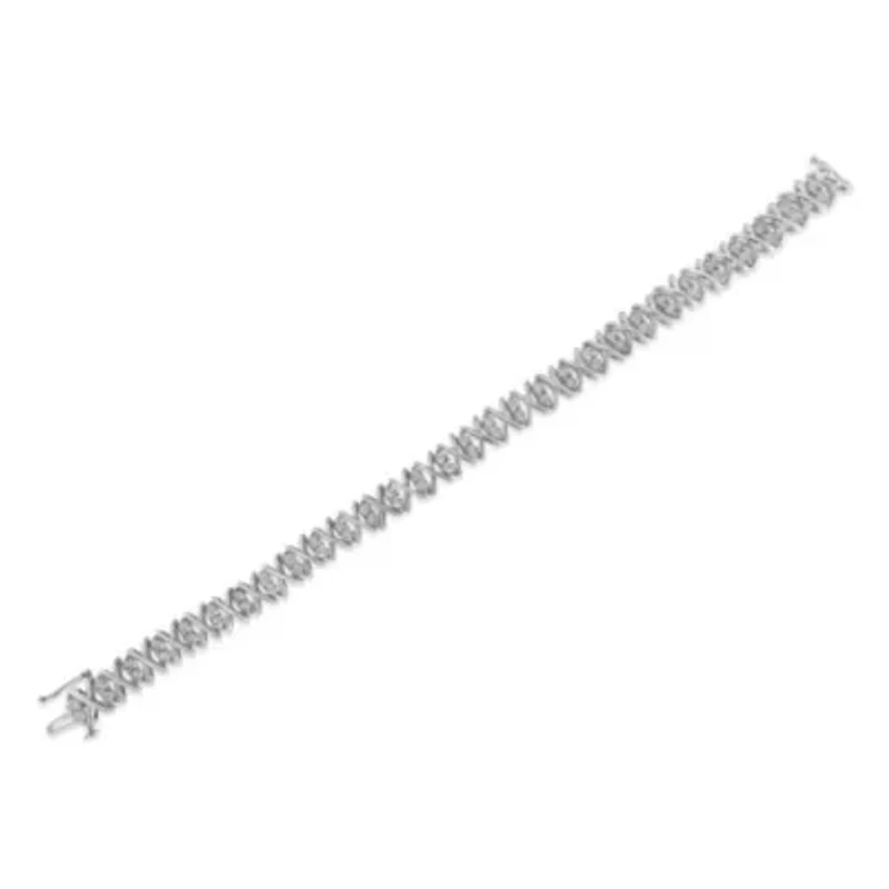 Sterling Silver rose-cut Diamond X-Link Bracelet