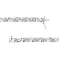 Silver 1.0 Cttw Diamond Miracle-Set X-Link Tennis Bracelet