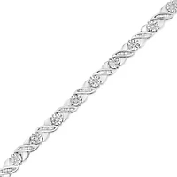 Silver 1.0 Cttw Diamond Miracle-Set X-Link Tennis Bracelet
