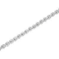 .925 Sterling Silver 1/2 Cttw Diamond Criss-Cross Miracle-Set 7" Link Bracelet