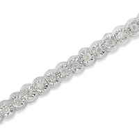 .925 Sterling Silver 1.0 Cttw Diamond Miracle-Set Cut-Circle 7" Tennis Bracelet