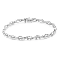Sterling Silver Diamond Link Bracelet