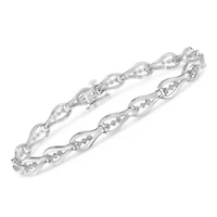 Sterling Silver Diamond Link Bracelet