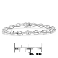 Sterling Silver Diamond Link Bracelet