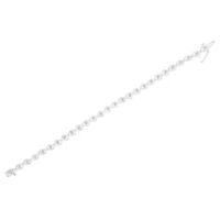 Silver 1/2 Cttw Rose Cut Diamond Almond Shape Link Tennis Bracelet - 7” 