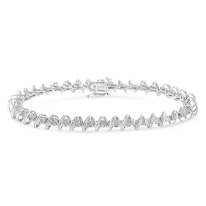 .925 Sterling Silver 1/2 Cttw Diamond Miracle-Set Tennis Bracelet