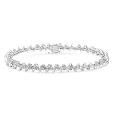 .925 Sterling Silver 1/2 Cttw Diamond Miracle-Set Tennis Bracelet