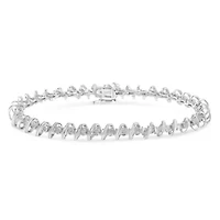 .925 Sterling Silver 1/2 Cttw Diamond Miracle-Set Tennis Bracelet