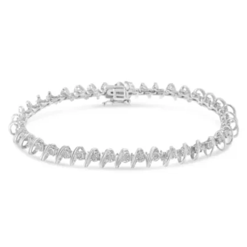 .925 Sterling Silver 1/2 Cttw Diamond Miracle-Set Tennis Bracelet