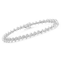 .925 Sterling Silver 1/2 Cttw Diamond Miracle-Set Tennis Bracelet