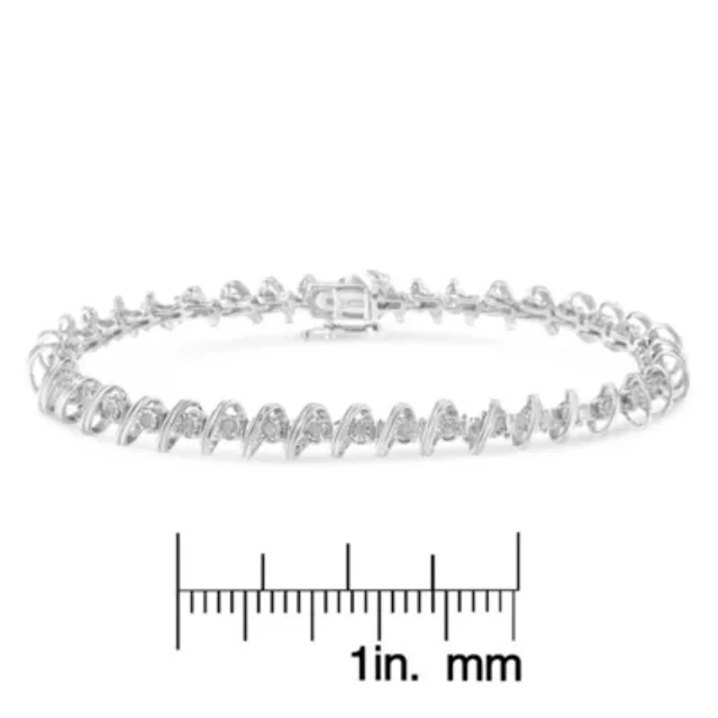 .925 Sterling Silver 1/2 Cttw Diamond Miracle-Set Tennis Bracelet