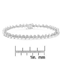 .925 Sterling Silver 1/2 Cttw Diamond Miracle-Set Tennis Bracelet