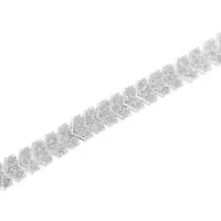 Silver 2.0 Cttw Diamond Miracle-Set Nested Chevron Link 7" Tennis Bracelet