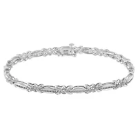 Sterling Silver Diamond X-Link Tennis Bracelet