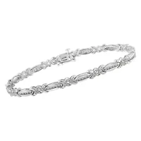 Sterling Silver Diamond X-Link Tennis Bracelet