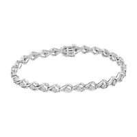 Sterling Silver Diamond Link Bracelet