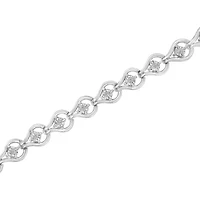 Sterling Silver Diamond Link Bracelet