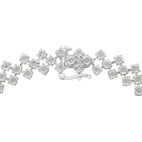 Silver 1.0 cttw Miracle-Set Round Diamond "Zig Zag" Link Bracelet -7.25