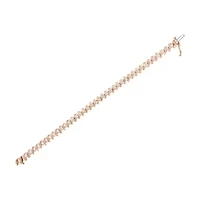14KT Rose Gold Plated Sterling Silver Diamond S Link Tennis Bracelet