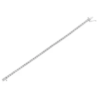 Silver 3.0 Cttw Prong-Set Round Diamond 2 Row Link Tennis Bracelet - 7.25"