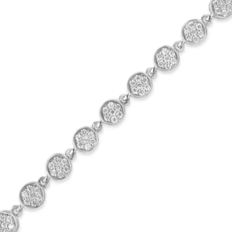 .925 Sterling Silver 2.0 Cttw Round Diamond Link Bracelet - 7.25"