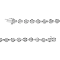 .925 Sterling Silver 2.0 Cttw Round Diamond Link Bracelet - 7.25"