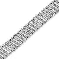 .925 Sterling Silver 5.00 Cttw Round-Cut Diamond "S" Link Bracelet - Size 7.25