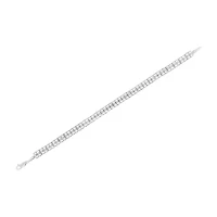 .925 Sterling Silver 1/10 Cttw Diamond Double-Link 7" Rolex Tennis Bracelet