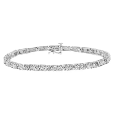.925 Sterling Silver 1.0 cttw Miracle-Set Diamond Tennis Bracelet - 7.25"