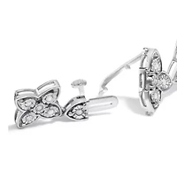 Silver 1.0 cttw Miracle-Set Diamond 4 Leaf Clover Link Bracelet - Size 7.25"