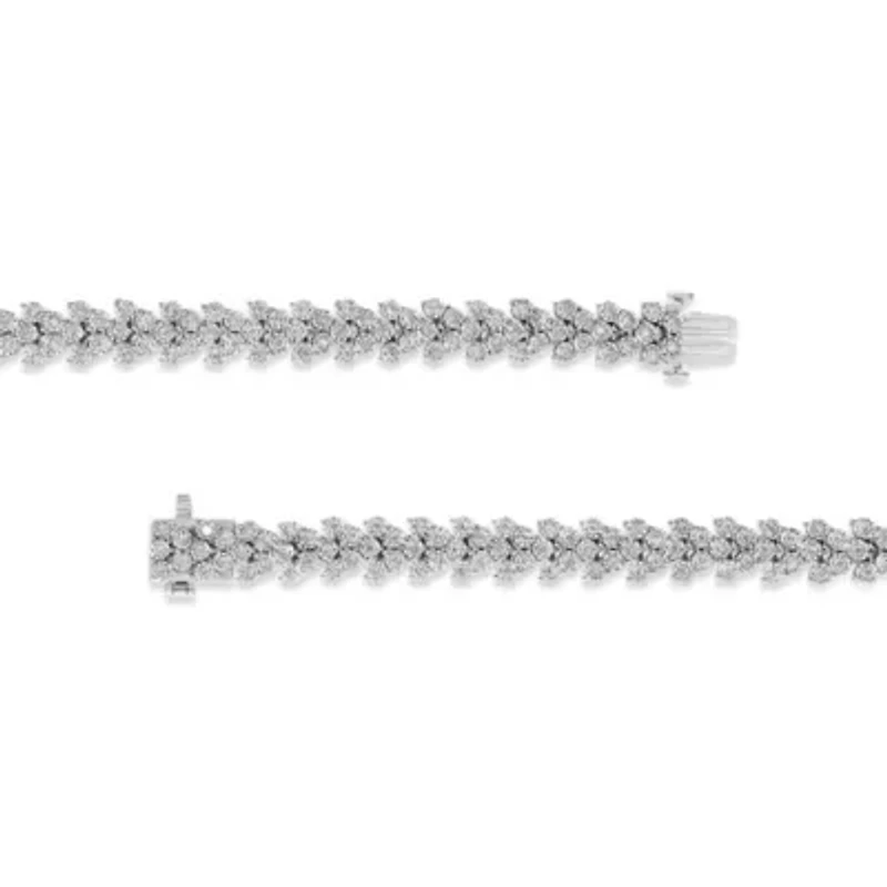 Silver 2.00 Cttw Miracle Set Diamond Laurel Wreath Link Bracelet - 7.25"