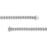Silver 2.00 Cttw Miracle Set Diamond Laurel Wreath Link Bracelet - 7.25"