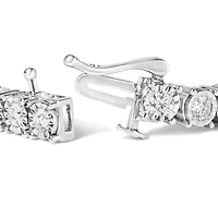 Silver 3.0 Cttw Diamond Illusion-Set Miracle Plate Tennis Bracelet - 7"