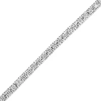 Silver 3.0 Cttw Diamond Illusion-Set Miracle Plate Tennis Bracelet - 7"