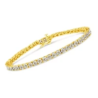 14K Yellow Gold Plated Silver 3.0 Cttw Miracle-Set Diamond Tennis Bracelet