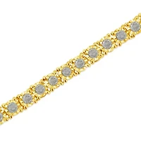 14K Yellow Gold Plated Silver 3.0 Cttw Miracle-Set Diamond Tennis Bracelet