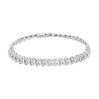 Silver 1 cttw Double Row Diamond Tennis Bracelet