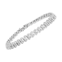 Silver 1 cttw Double Row Diamond Tennis Bracelet