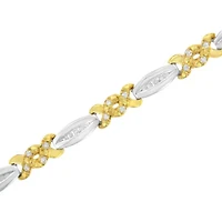 10K Yellow Gold Plated Silver 1/2 Cttw Diamond X Link Bracelet