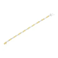 10K Yellow Gold Plated Silver 1/2 Cttw Diamond X Link Bracelet