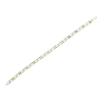 10k Yellow Gold Plated Silver 1/4 cttw Diamond Infinity and X Link Bracelet