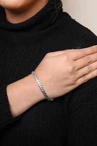 .925 Sterling Silver 1/10 Cttw Diamond 7.25" Link Bracelet