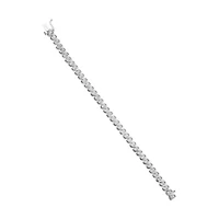 Silver 1/4 Cttw Miracle Set Diamond and Beaded 7.25" Tennis Bracelet