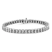 .925 Sterling Silver Miracle Set Diamond Accent Classic Tennis Bracelet - 7.25"