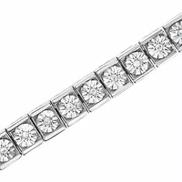 .925 Sterling Silver Miracle Set Diamond Accent Classic Tennis Bracelet - 7.25"