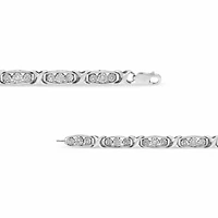 Silver 1/10 Cttw Diamond Miracle Set 3 Stone Link Bracelet - 7.25" Inches