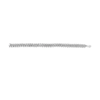 .925 Sterling 1/2 Cttw Diamond Double Row S-Link Bracelet - 7.5" Inches