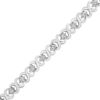 Silver 1/3 Cttw Miracle Plate  Diamond Infinity Link Bracelet - Size 7.25"
